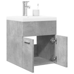 Berkfield Home 2 Piece Bathroom Furniture Set Concrete Grey Engineered Wood - thumbnail 1