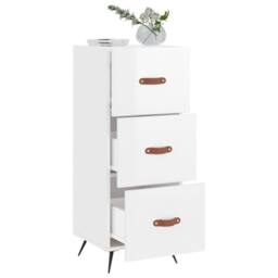 Berkfield Home Sideboard High Gloss White 34.5x34x90 cm Engineered Wood - thumbnail 4