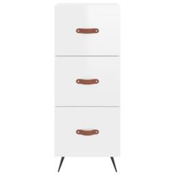 Berkfield Home Sideboard High Gloss White 34.5x34x90 cm Engineered Wood - thumbnail 6