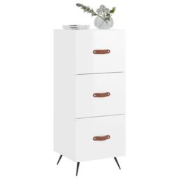 Berkfield Home Sideboard High Gloss White 34.5x34x90 cm Engineered Wood - thumbnail 1