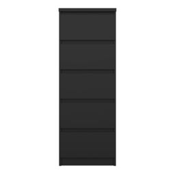 Furniture To Go Naia Narrow Chest of 5 Drawers in Black - thumbnail 2