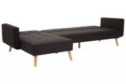 Orsina Comfortable Hagen Grey Large Corner Sofa Bed, Functional Pull Out Sofa Bed For Livingroom, Modern Sofa Bed in Black - thumbnail 4