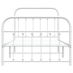 Berkfield Home Metal Bed Frame with Headboard & Footboard White 100x190 cm - thumbnail 6