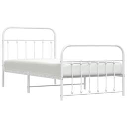 Berkfield Home Metal Bed Frame with Headboard & Footboard White 100x190 cm - thumbnail 5