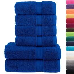 Berkfield Home 6 Piece Premium Towel Set SOLUND Blue 600 gsm - thumbnail 1