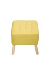 Living and Home Linen Upholstered Footstool in Yellow - thumbnail 7