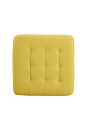 Living and Home Linen Upholstered Footstool in Yellow - thumbnail 8