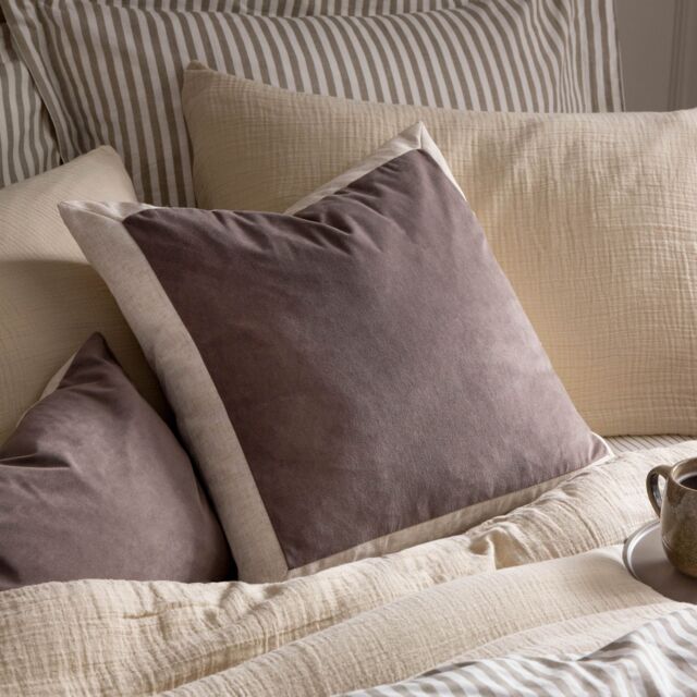 Yard Auden Matte Velvet Cushion in Taupe - Size: 50 cm x 50 cm - image 1