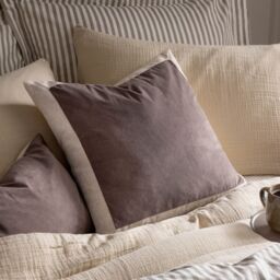 Yard Auden Matte Velvet Cushion in Taupe - Size: 50 cm x 50 cm - thumbnail 1