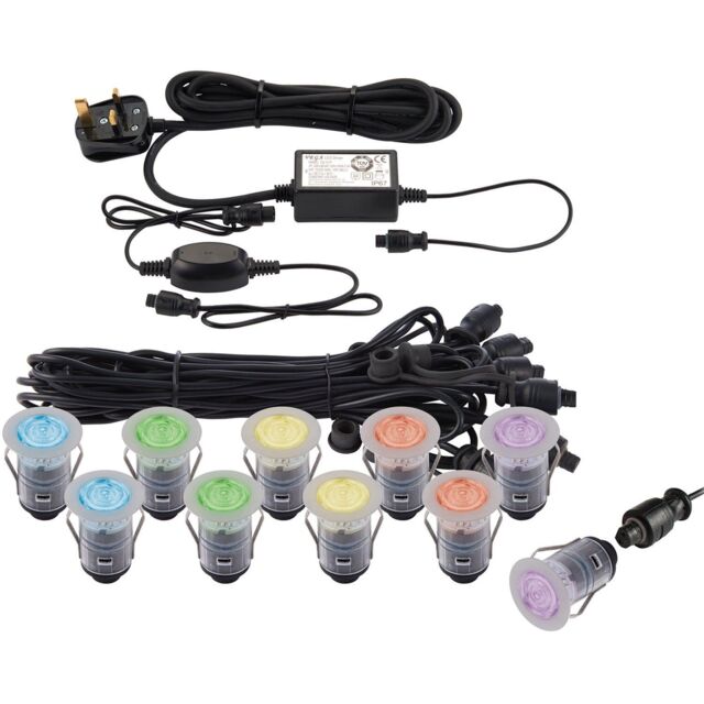 Loops Recessed Decking IP67 Smart Guide Light Kit - 10 x 0.75W RGB LED Module - image 1