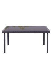 Garden Sanctuary 150cm W x 90cm D Wicker Tempered Glass Garden Dining Table in Black - Size: 150 cm W x 90 cm D - thumbnail 5