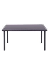 Garden Sanctuary 150cm W x 90cm D Wicker Tempered Glass Garden Dining Table in Black - Size: 150 cm W x 90 cm D - thumbnail 3