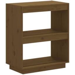 Berkfield Home Book Cabinet Honey Brown 60x35x71 cm Solid Wood Pine - Size: 60 x 35 x 71 cm - thumbnail 1