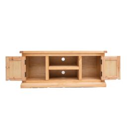 Cabinet Bits Lucca Waxed 2 Door TV Cabinet Wood Knob in Light Brown - thumbnail 4