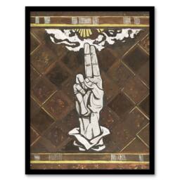 Artery8 Ulcerated Hand Painting Richard Roland Holst Framed Wall Art Print in Brown - Size: A4 - thumbnail 1