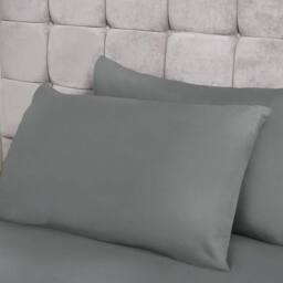Voltico Soft Touch Pillowcase Pair Easy Care Non Iron - Grey White Black - thumbnail 1