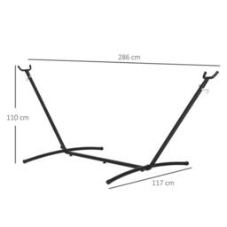 VOGREX 2.86m Metal Hammock Stand Frame Replacement Garden Outdoor Patio in Black - thumbnail 2