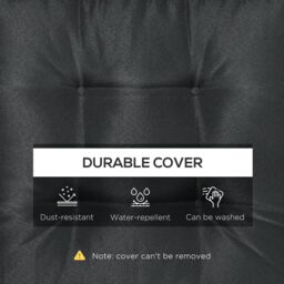 OUTSUNNY 42 x 42cm Replacement Garden Seat Cushion Pad with Ties in Black - Size: 42 x 42 cm - thumbnail 6