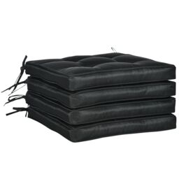 OUTSUNNY 42 x 42cm Replacement Garden Seat Cushion Pad with Ties in Black - Size: 42 x 42 cm - thumbnail 2