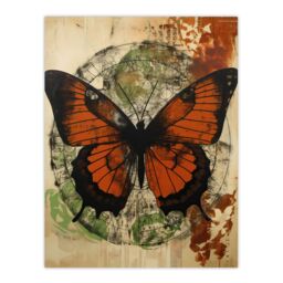 "Artery8 Vintage Monarch Butterfly Botanical Earthy Grunge Aesthetic Large Wall Art Poster Print Thick Paper 18X24 Inch - Size: W18"" x H24""" - thumbnail 1