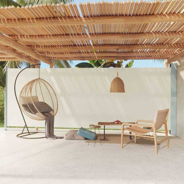 Berkfield Home Patio Retractable Side Awning 200x600 cm Cream - image 1