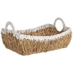 Wyld and Coco Handmade Water Hyacinth Basket Set 3 Pack with Metal Frame in Natural - thumbnail 5