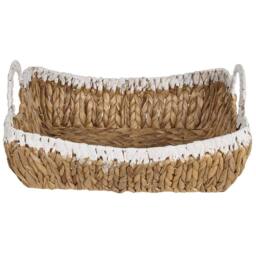 Wyld and Coco Handmade Water Hyacinth Basket Set 3 Pack with Metal Frame in Natural - thumbnail 8
