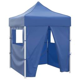Berkfield Home Professional Folding Party Tent with 4 Sidewalls 2x2 m Steel Blue - thumbnail 2