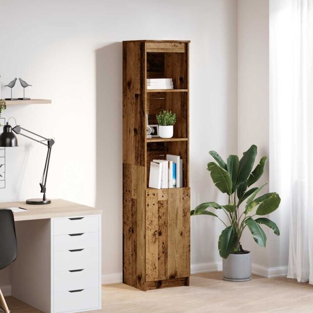 Berkfield Home Highboard Old Wood 37.5x35x180 cm Engineered Wood in Brown - image 1