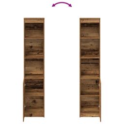 Berkfield Home Highboard Old Wood 37.5x35x180 cm Engineered Wood in Brown - thumbnail 8