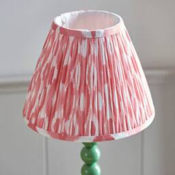 Netlighting Higgledy Gloss Green Table Lamp Pink Fabric Ikat Shade 25cm E14 - thumbnail 4