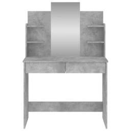 Berkfield Home Beautiful Dressing Table with Mirror Concrete Grey 96x39x142 cm - Size: 96 x 39 x 142 cm - thumbnail 4