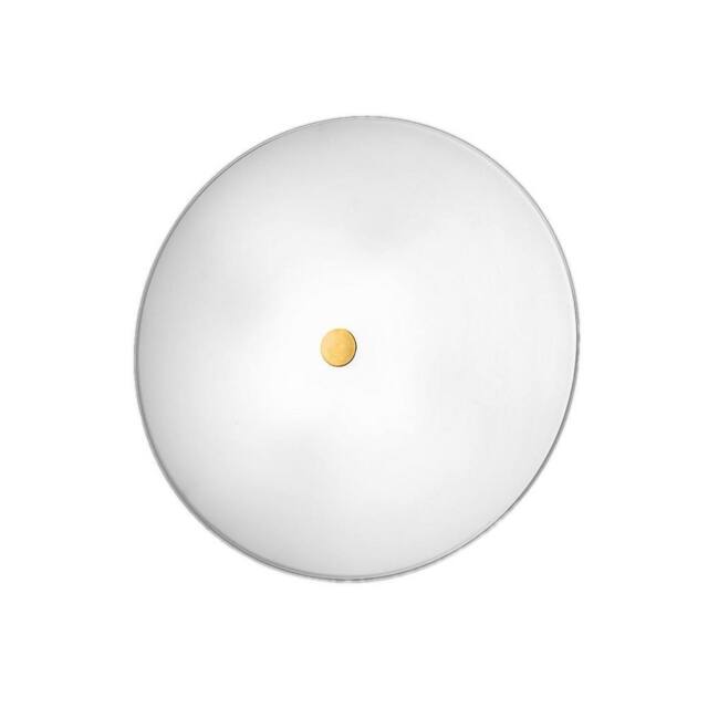 Netlighting Centro Designer Glass Simple Flush Ceiling Light Polished Gold 3x E27 in White - image 1