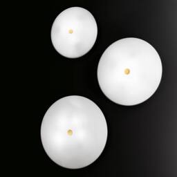 Netlighting Centro Designer Glass Simple Flush Ceiling Light Polished Gold 3x E27 in White - thumbnail 2