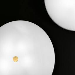 Netlighting Centro Designer Glass Simple Flush Ceiling Light Polished Gold 3x E27 in White - thumbnail 5