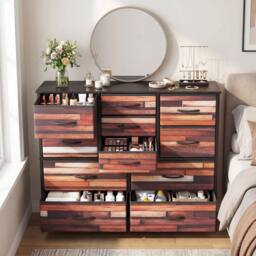Kelvenix 11-Drawer Dresser Tall Storage Chest in Black - Size: 0.6m2 - thumbnail 3