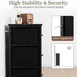 Kelvenix 11-Drawer Dresser Tall Storage Chest in Black - Size: 0.6m2 - thumbnail 5