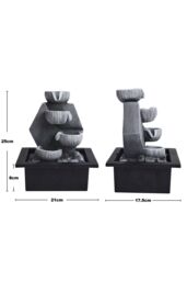 Living and Home Resin Feature Tabletop Water Fountain with LED Light in Grey - thumbnail 3