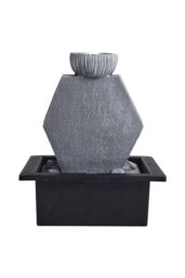 Living and Home Resin Feature Tabletop Water Fountain with LED Light in Grey - thumbnail 5