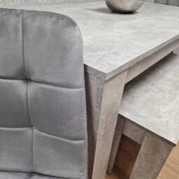 KOSY KOALA Wooden Grey Dining Table Set with 2 Grey Chairs & 2 Benches Modern Dining Furniture Set - thumbnail 6