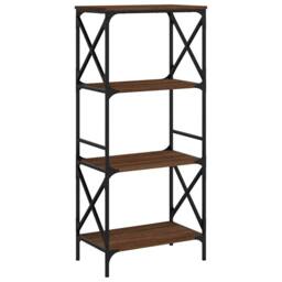 Berkfield Home Bookcase 4-Tier Brown Oak 59x35x132 cm Engineered Wood - Size: 59 x 35 x 132 cm - thumbnail 1