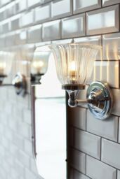 Loops IP44 Wall Light Glass & Chrome Polished Chrome LED G9 3.5W in Clear - thumbnail 3