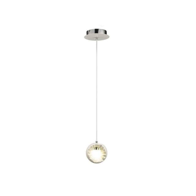 Netlighting Salvio Ceramic Round Sculpture Ceiling Pendant 1 x 3W LED Chrome White - image 1