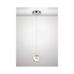 Netlighting Salvio Ceramic Round Sculpture Ceiling Pendant 1 x 3W LED Chrome White - thumbnail 2