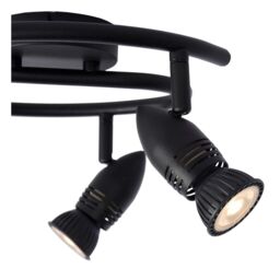 Lucide 'CARO' Dimmable Stylish Tiltable Adjustable Ceiling Spotlight 3xGU10 in Black - thumbnail 4