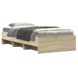 Berkfield Home Bed Frame without Mattress Sonoma Oak 90x190 cm Single Engineered Wood in Brown - thumbnail 3