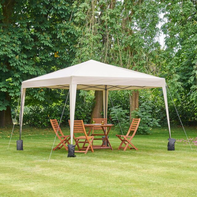 VonHaus Ivory Heavy Duty Pop Up Gazebo 3m x 3m in Beige