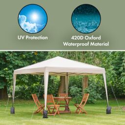 VonHaus Ivory Heavy Duty Pop Up Gazebo 3m x 3m in Beige - thumbnail 2