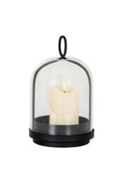KDMD Nysa Medium Candle Holder with Glass Cloche - Elegant Home Decor in Black - thumbnail 2