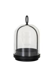 KDMD Nysa Medium Candle Holder with Glass Cloche - Elegant Home Decor in Black - thumbnail 1